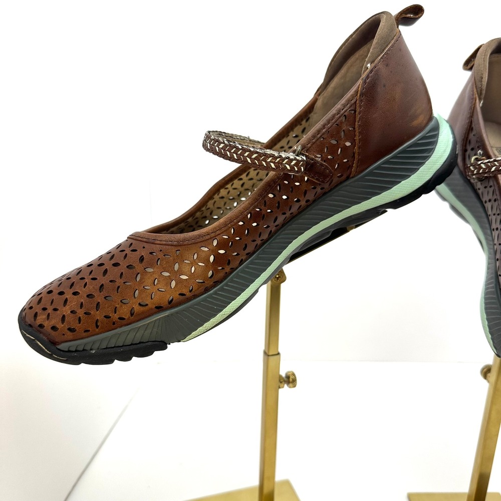 Jambu Bailey MJ Brown Leather Laser Cut Mary Jane Flats Womens 9.5M WJ17BMJ34 - Picture 6 of 14